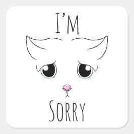 Sad Cat Face: Ich bedauere Quadratischer Aufkleber