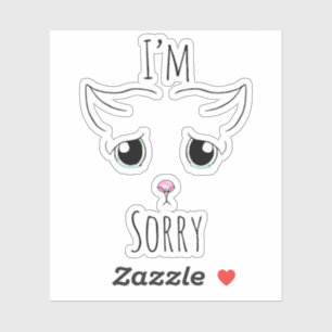 Sad Cat Face - ich bedauere, Vinyl Stickers nach M Aufkleber