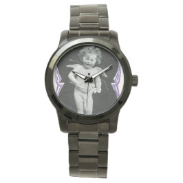 Sad Cherub Angel Print Armbanduhr
