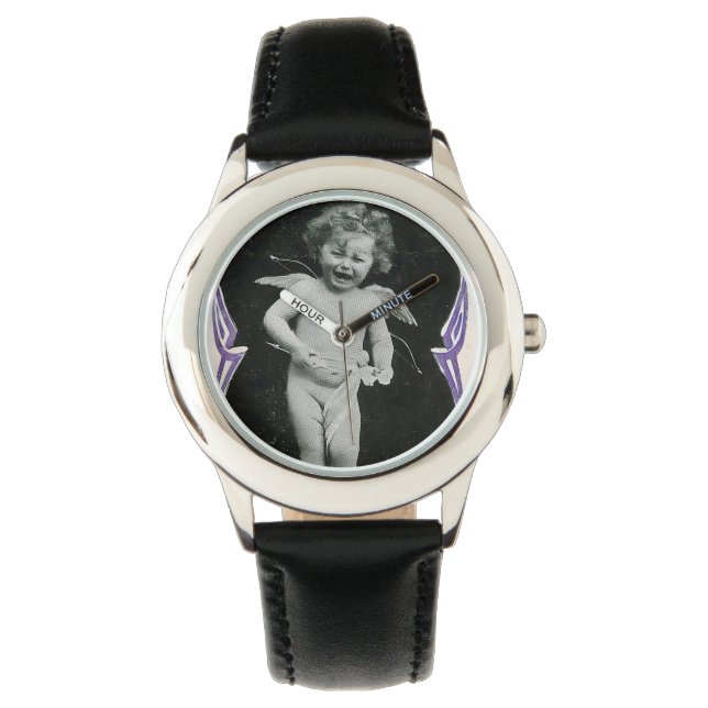 Sad Cherub Angel Print Armbanduhr (Vorderseite)