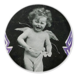 Sad Cherub Angel Print Keramikknauf