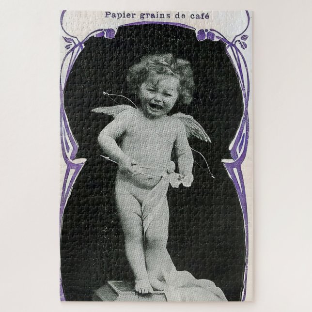 Sad Cherub Angel Print Puzzle (Vertikal)