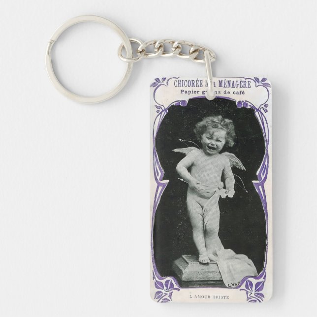 Sad Cherub Angel Print Schlüsselanhänger (Vorderseite)