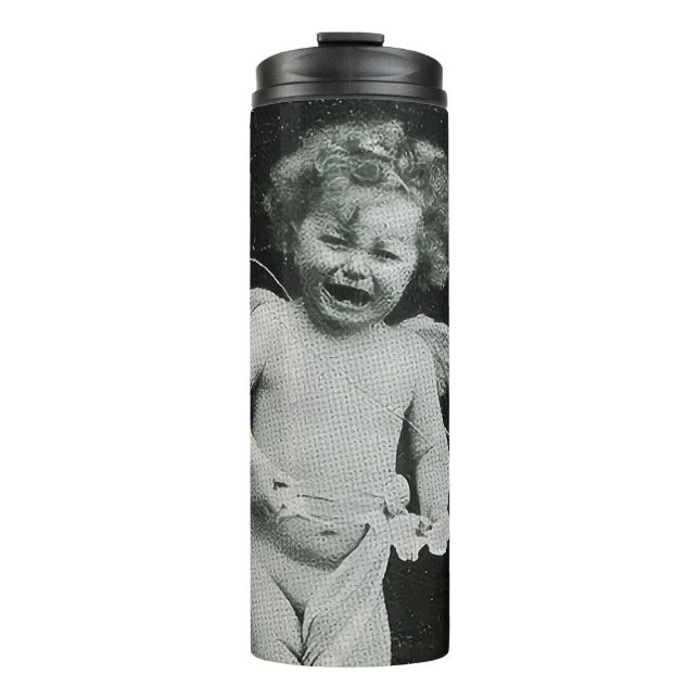 Sad Cherub Angel Print Thermosbecher (Vorderseite)