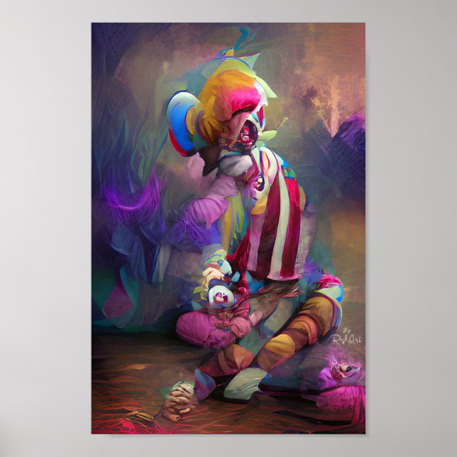SAD CLOWN Fantasy Art Illustrations Poster (Vorne)