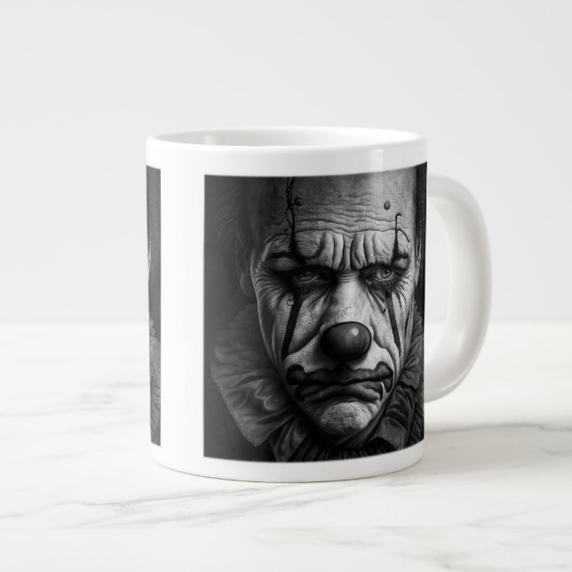 Sad Clown Jumbo-Tasse (Vorderseite Rechts)