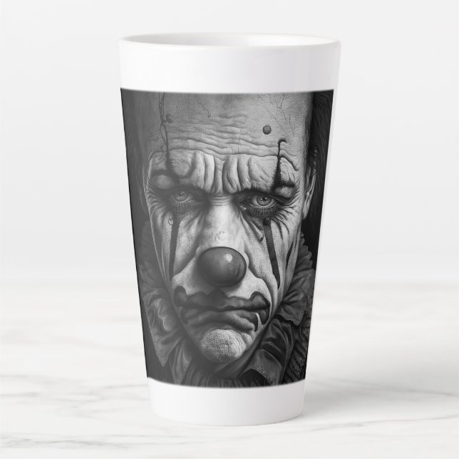 Sad Clown Latte Tasse (Vorderseite)