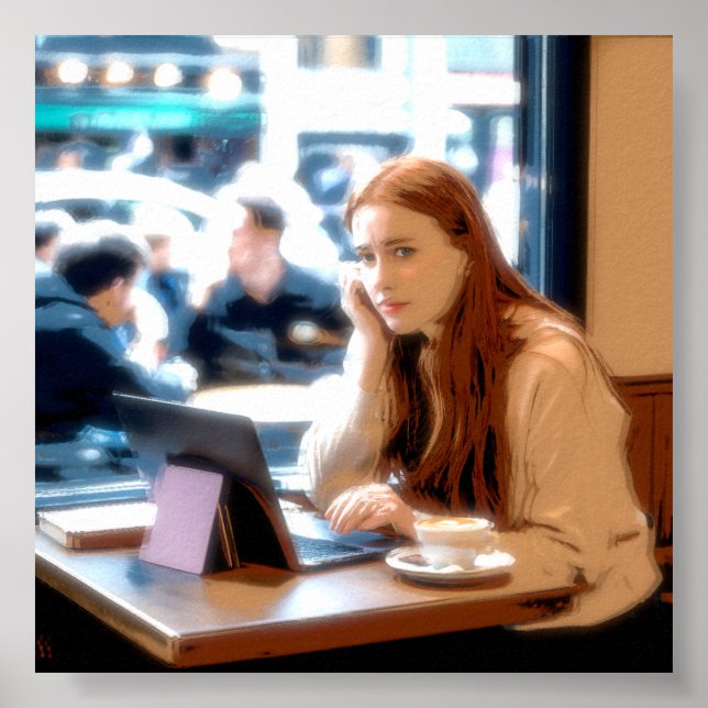 "Sad Coffee" Poster Print Wall Art design (Vorne)