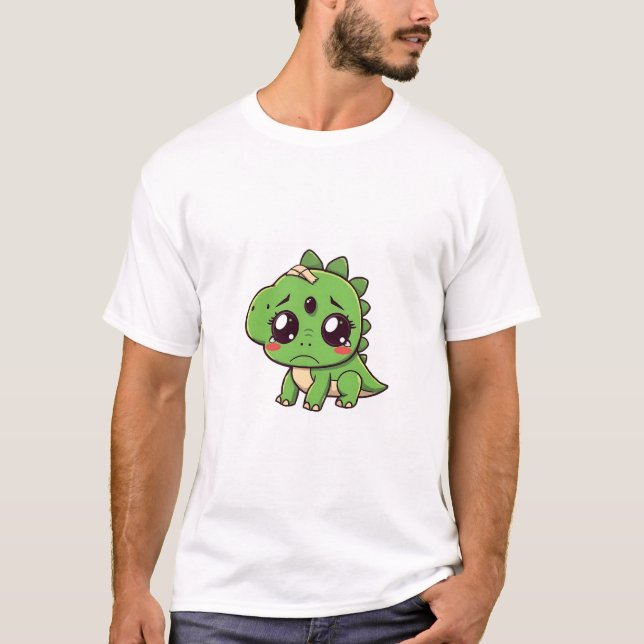 Sad Dinosaurier mit Bandage T - Shirt (Vorderseite)