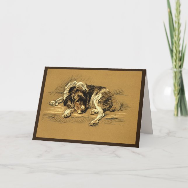 Sad Dog Beileid Karte (Vorderseite)