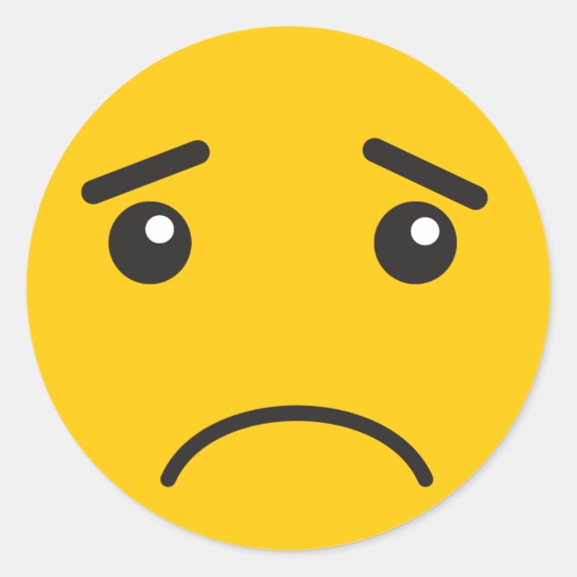 Sad Emoji Runder Aufkleber (Vorderseite)