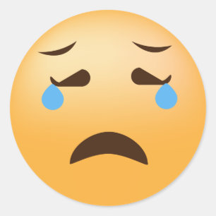 Sad Emoji Runder Aufkleber