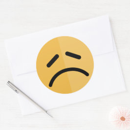 Sad Emoji Runder Aufkleber