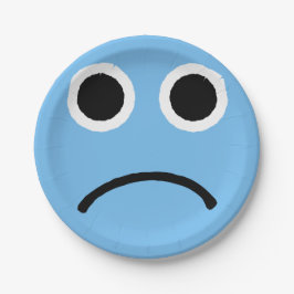 Sad Face Blue Frowning Emoticon Emoji Pappteller
