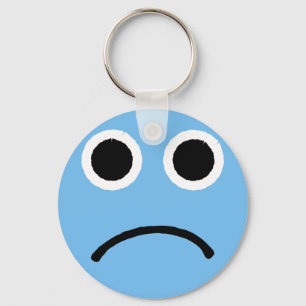 Sad Face Blue Frowning Emoticon Emoji Schlüsselanhänger