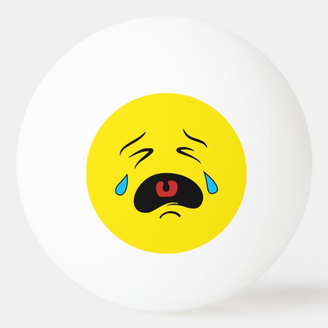 Sad Face Emoji Tischtennisball (Vorderseite)