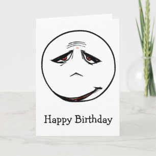 Sad Face Free Zone Happy Birthday Card Karte