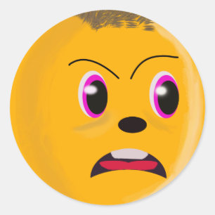 Sad Face Gold Farbaufkleber Runder Aufkleber