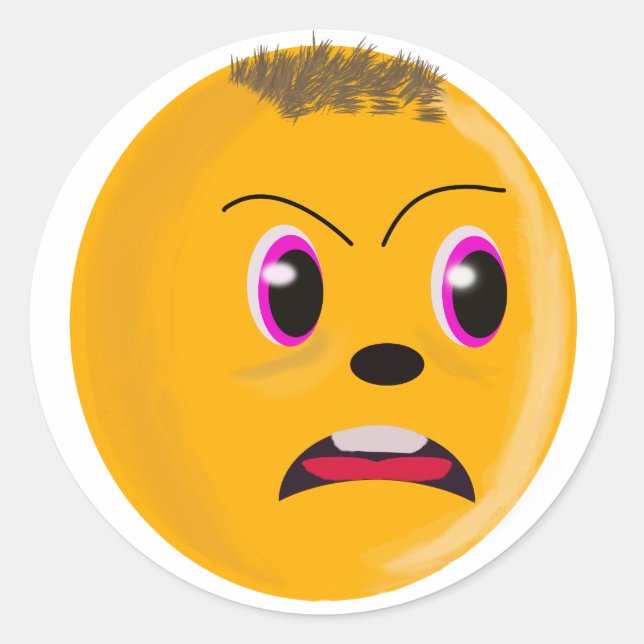 Sad Face Gold Farbaufkleber Runder Aufkleber (Vorderseite)