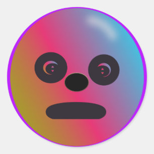 Sad Face Sticker Gradient Colors