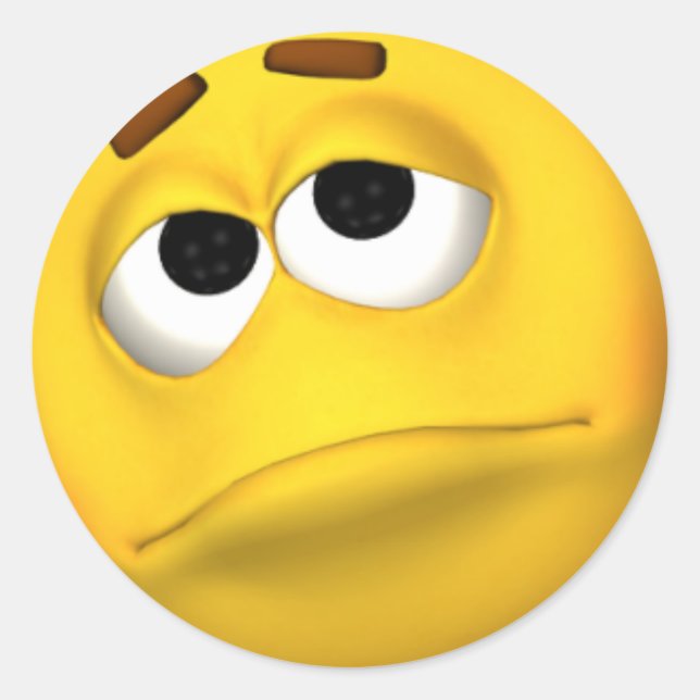 Sad-Face-Sticker Runder Aufkleber (Vorderseite)