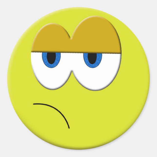 Sad-Face-Sticker Runder Aufkleber (Vorderseite)