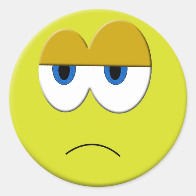 Sad-Face-Sticker Runder Aufkleber (Vorderseite)