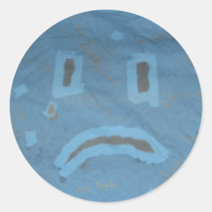 Sad-Face-Sticker Runder Aufkleber