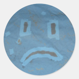 Sad-Face-Sticker Runder Aufkleber