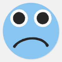 Sad Face Stickers Blue Frowning Emoticon