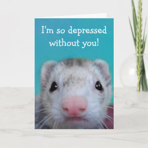 Sad Ferret Miss Sie Karte