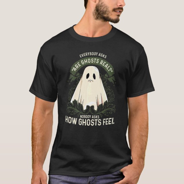 Sad Ghost Sheet Ghost Paranormal Geisterjagd Sp T-Shirt (Vorderseite)