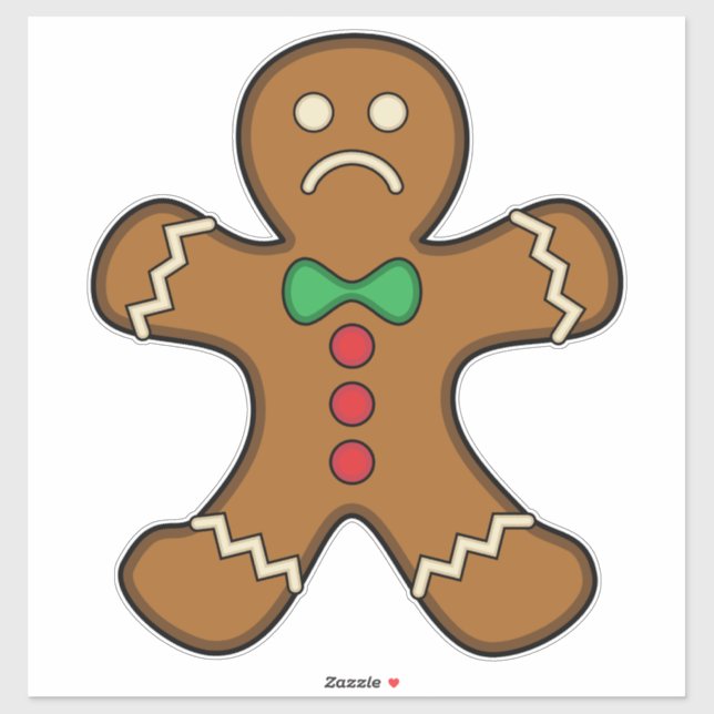 Sad Gingerbread Man Aufkleber (Blatt)