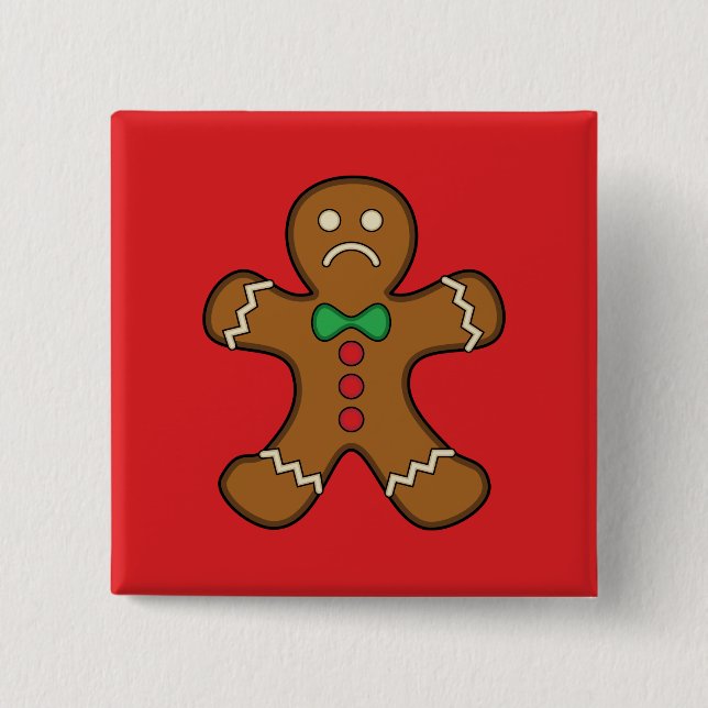 Sad Gingerbread Man Button (Vorderseite)
