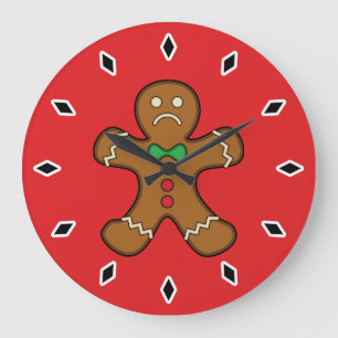 Sad Gingerbread Man Große Wanduhr