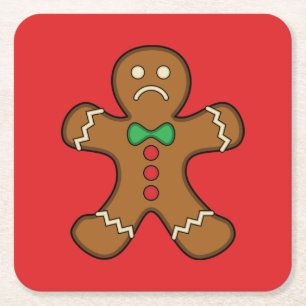 Sad Gingerbread Man Rechteckiger Pappuntersetzer