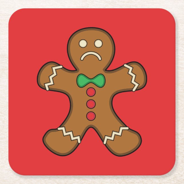 Sad Gingerbread Man Rechteckiger Pappuntersetzer (Vorderseite)