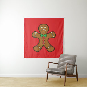 Sad Gingerbread Man Wandteppich