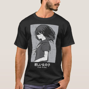 Sad Girl Anime Goth Ästhetische Manga Japanisch Ot T-Shirt