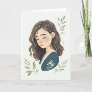 Sad Girl Blume Sorry Feiertagskarte