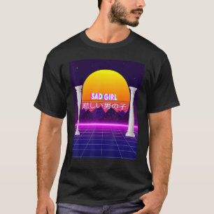 Sad Girl Retro Sunset Vaporwave ästhetische Ndie S T-Shirt