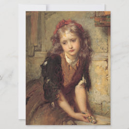 Sad Girl with a Dead Goldfinch Bird (Pet Beileid) Karte