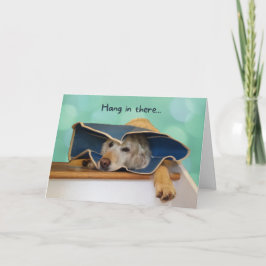 Sad Golden Retriever in Cone wird gut Karte