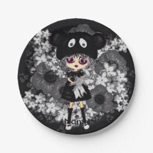 Sad Goth Girl - Kawaii Chibi Cartoon Pappteller