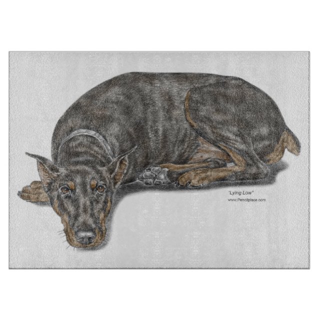 Sad Guilty Looking Doberman Schneidebrett (Vorderseite)