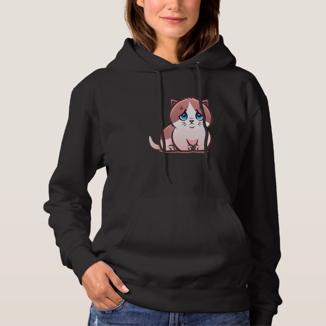 sad kitten adorable cat crying hoodie (Vorderseite)
