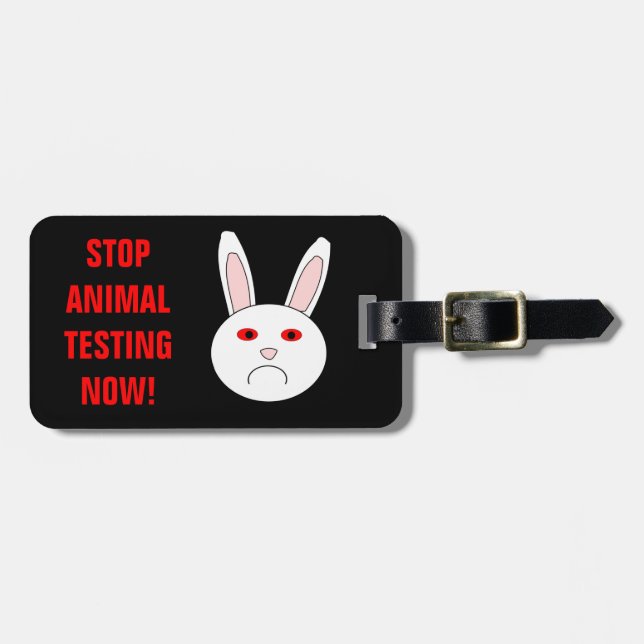 "Sad Labrador Rabbit Custom Luggage"-Tag Gepäckanhänger (Vorderseite horizontal)