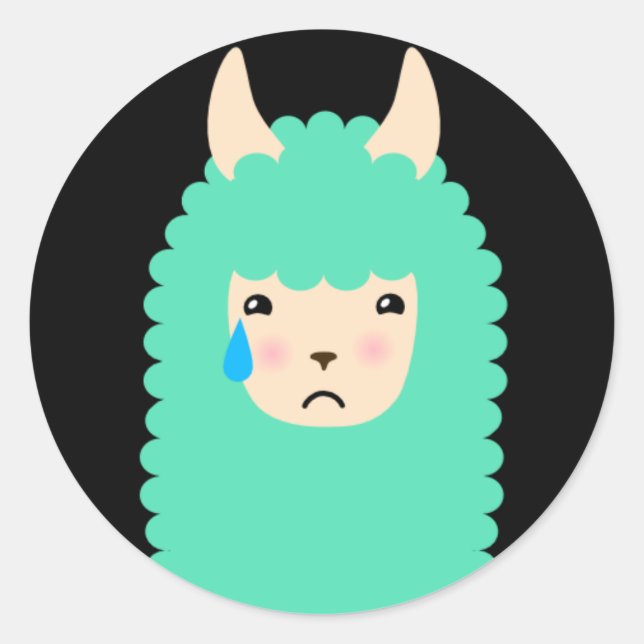 Sad Llama Emoji Stickers (Vorderseite)