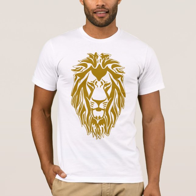 Sad Löwe goldener Kopf T-Shirt (Vorderseite)