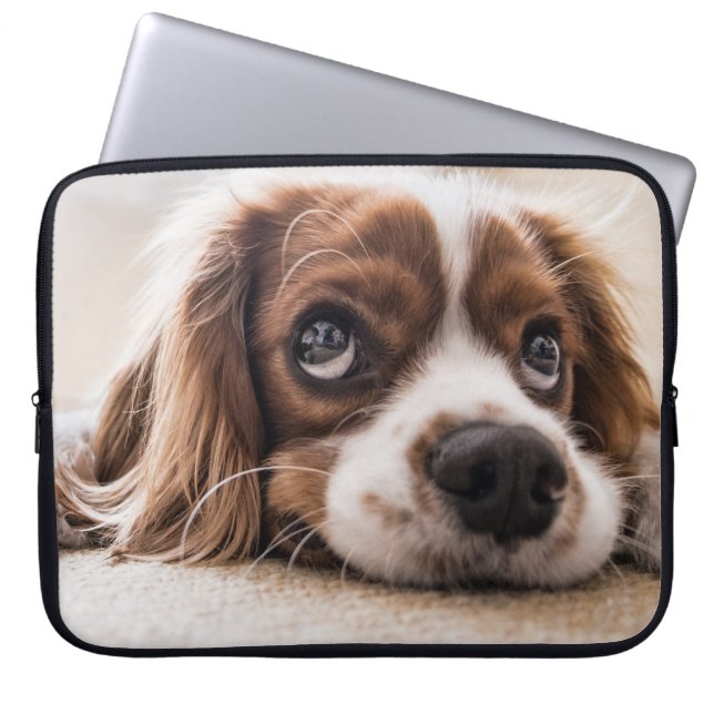 Sad-Mit Augen Cocker Spanierhund Laptopschutzhülle (Vorderseite)